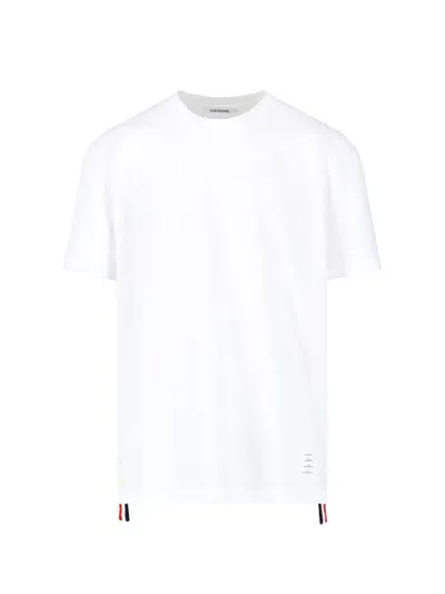 Thom Browne T-shirt With Tricolor Back Detail In White