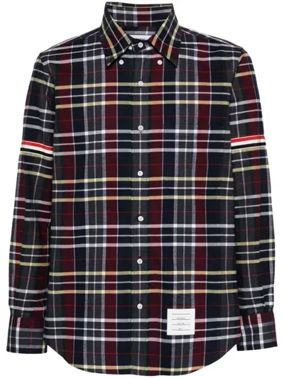 Thom Browne Tartan-check Flannel Shirt In Blue