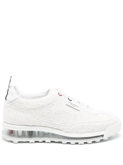 Thom Browne Tech Tweed Sneakers In White