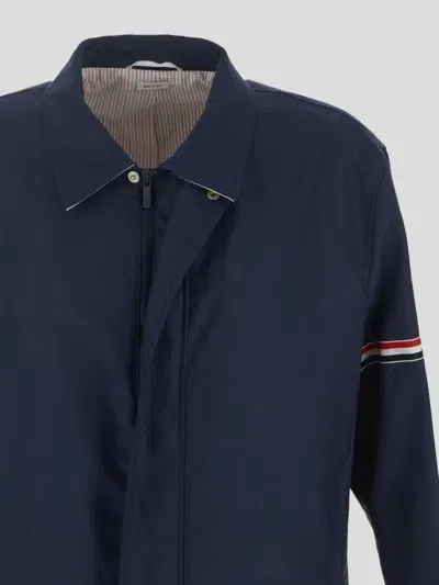 Thom Browne Zipped Jacket In Azul