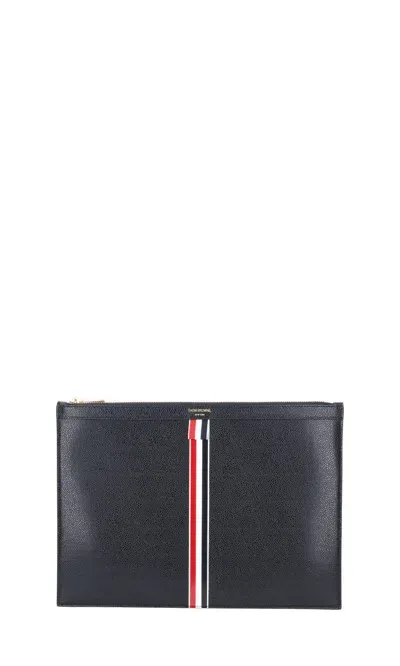 Thom Browne Tricolour Briefcase In Black