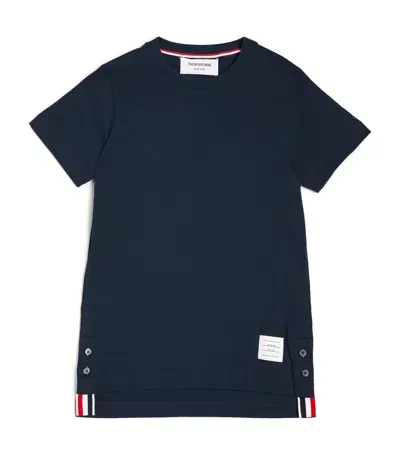 Thom Browne Kids' Tricolour T-shirt In Navy