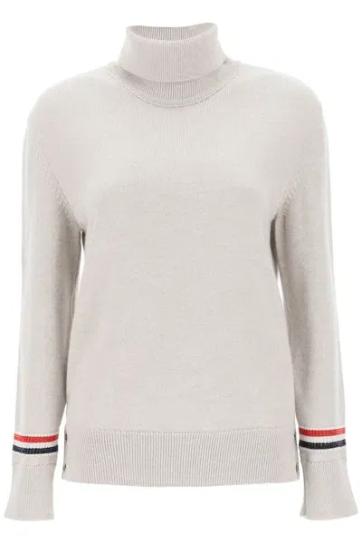 Thom Browne Wool Turtleneck Sweater In Cream