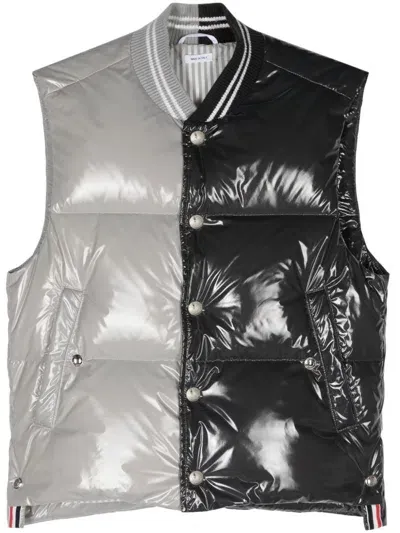 Thom Browne Two-tone Down Gilet In Yellow