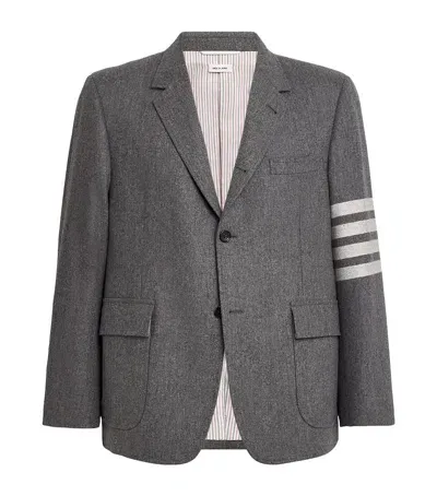 Thom Browne 4-bar Stripe Single-breasted Blazer In Grey