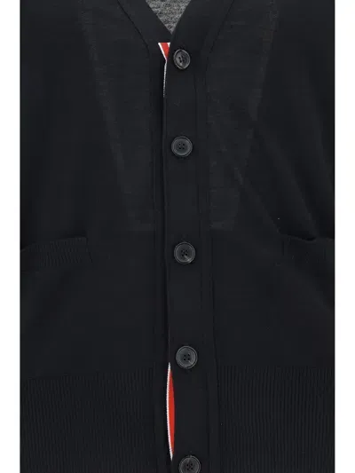 Thom Browne V Neck Cardigan In Black