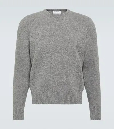 Thom Browne Crewneck Sweater With Tricolor Band In Gray