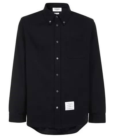 Thom Browne Virgin Wool Shirt In Blue