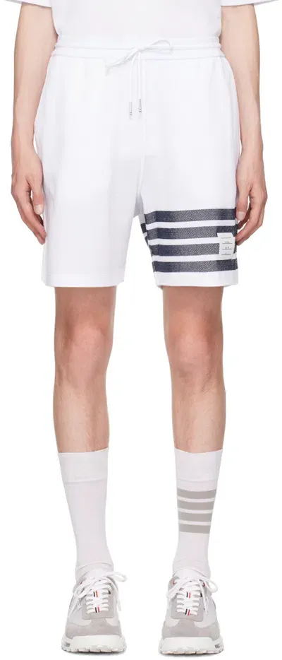 Thom Browne 4-bar Stripes Shorts In White