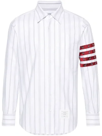 Thom Browne 4-bar Striped Shirt In White