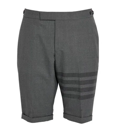 Thom Browne Wool 4-bar Shorts In Grey