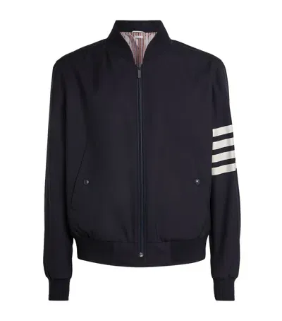 Thom Browne Wool 4-bar Stripe Bomber Jacket In Navy