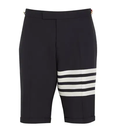 Thom Browne Wool 4-bar Stripe Shorts In Navy