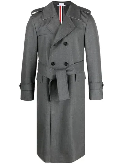 Thom Browne Trenchcoat Aus Wolle In Grau