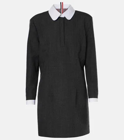 Thom Browne Virgin Wool Shift Minidress In Multicolor