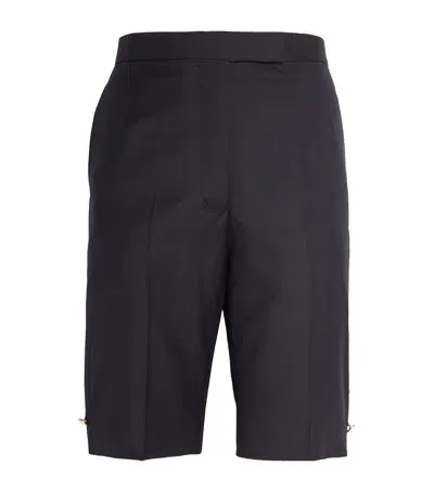 Thom Browne Wool Tailored Shorts In Navy