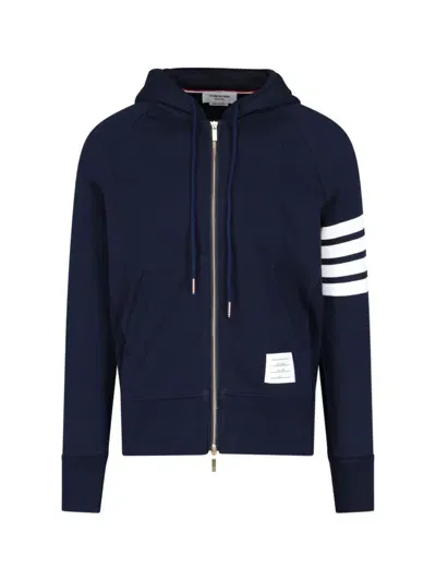 Thom Browne Blue 4-bar Full-zip Hoodie