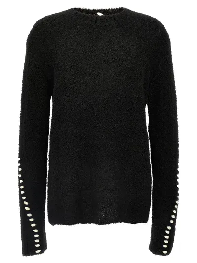 Thom Krom Plain Stitching Sweater Sweater, Cardigans White/black In Black&white