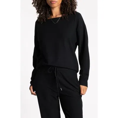 Thread & Supply Astrid Rib Sweatshirt In Black