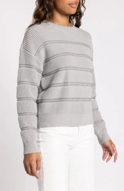 Thread & Supply Seraphina Metallic Stripe Sweater In Gray