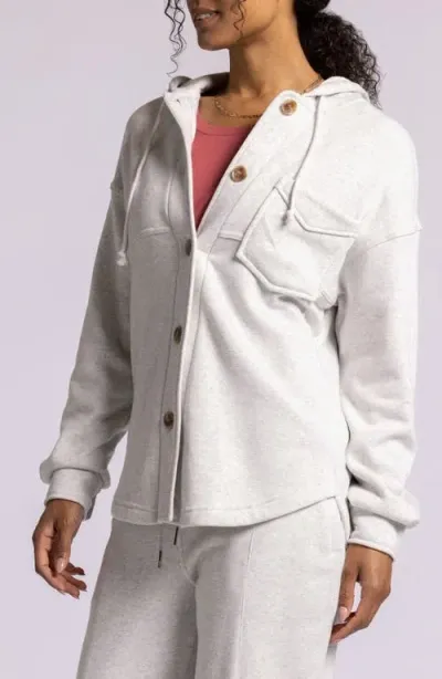 Thread & Supply Shyla Hooded Shirt Jacket In Heather Grey