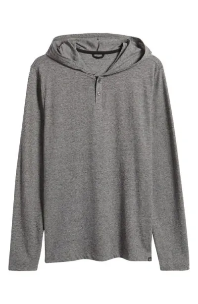 Threads 4 Thought Black Fleck Henley Hoodie In Heather Grey