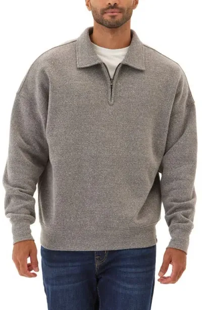 Threads 4 Thought Gabe Oversize Fleece Quarter Zip Pullover In Heather Grey