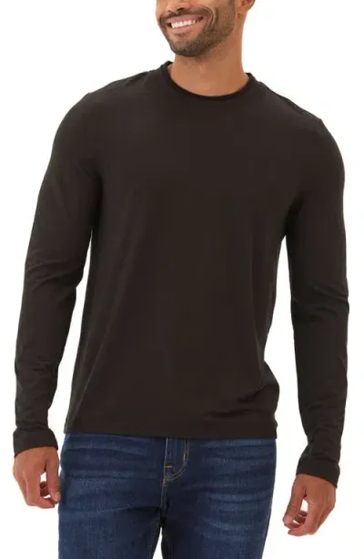 Threads 4 Thought Parker Heather Luxe Long Sleeve T-shirt In Black