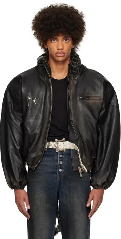 Thug Club Black Big Rock Leather Jacket