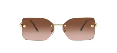 Tiffany & Co . Rectangle Frame Sunglasses In Gold