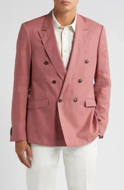 Tiger Of Sweden Heldin Slim Fit Linen Sport Coat In Rose Brown