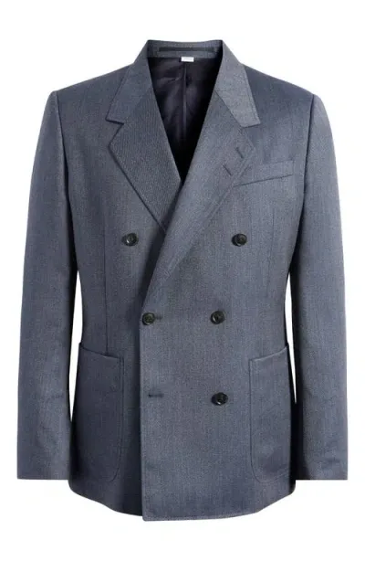 Tiger Of Sweden Jeen Wool Blend Double Breasted Sport Coat In Dusty Blue