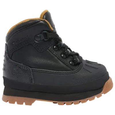 Timberland Boys   Euro Hiker Shell Toe Boots In Black Full Grain/black