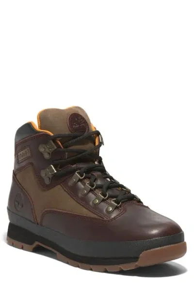 Timberland Euro Hiker Boot In Burgundy Full Grain