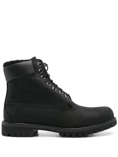 Timberland Mens  6 Inch Premium Fur Lined Boots In Black