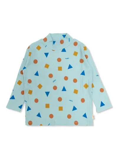 Tiny Cottons Kids' Geometric-print Top In Blue