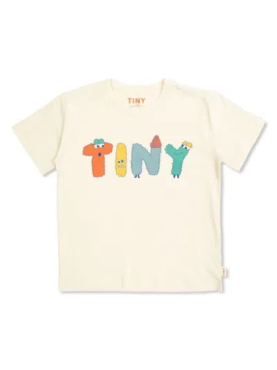 Tiny Cottons Kids' Logo-print T-shirt In Neutrals