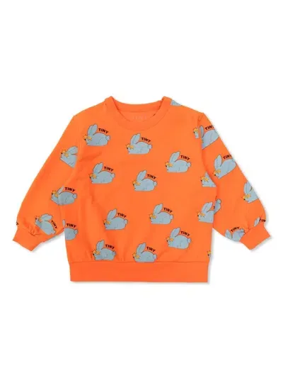 Tiny Cottons Kids' Rabbit Motif Sweatshirt In Orange