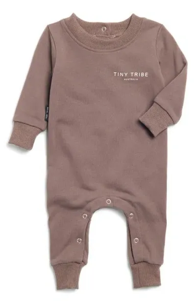 Tiny Tribe Babies'  Core Signature Fleece Romper In Iron