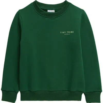 Tiny Tribe Kids' Core Sweatshirt In Forest Green