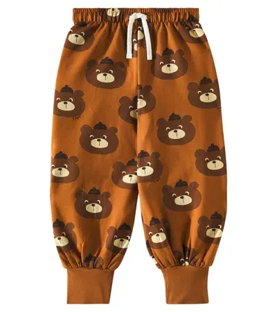 Tinycottons Kids' Bears Cotton-blend Sweatpants In Brown