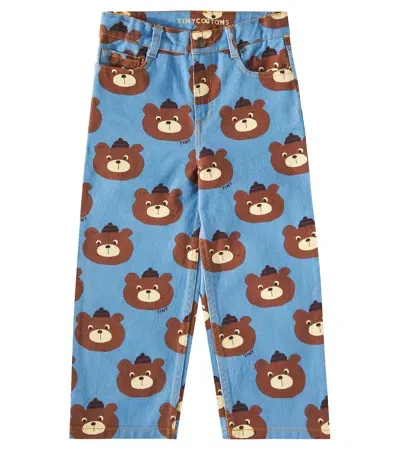 Tinycottons Kids' Bears Straight Jeans In Blue