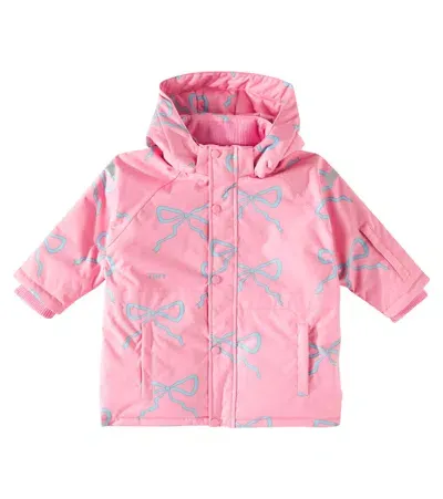 Tinycottons Kids' Bow Ski Jacket In Pink