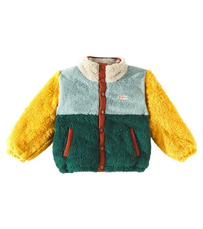 Tinycottons Kids' Colorblock Fleece Jacket In Multicoloured