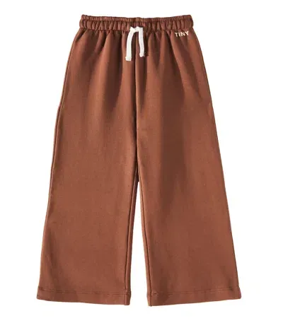 Tinycottons Kids' Cotton Jersey Sweatpants In Brown