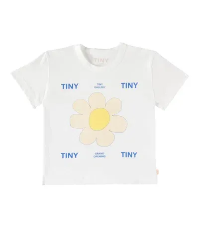 Tinycottons Kids' Daisy Floral Cotton T-shirt In White