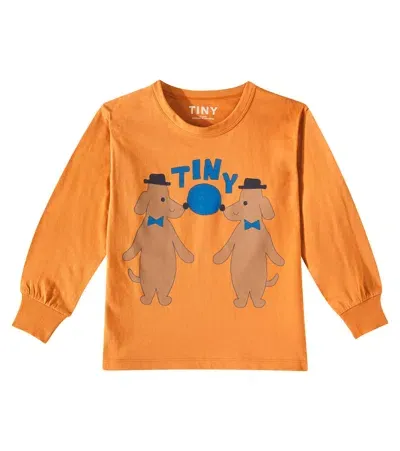 Tinycottons Kids' Tiny Dogs Printed Cotton T-shirt In Orange