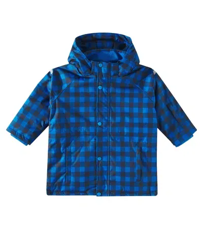 Tinycottons Kids' Vichy Checked Ski Jacket In Blau