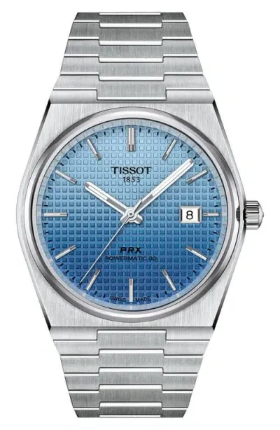 Tissot Prx Gts Powermatic 80 Bracelet Watch, 40mm In Ice Blue/gradient