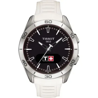 Tissot T-touch Connect Sport Solar Smart Silicone Strap Watch, 43.75mm In White